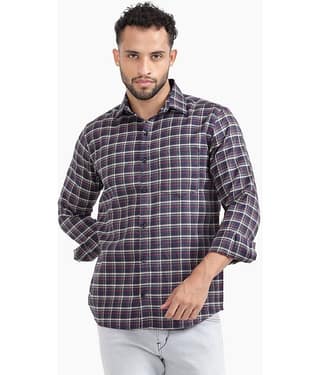 TrendiVastra Cotton Blend Slim Fit Checks Full Sleeves Men's Casual Shirt - Multicolor ( Pack of 1 )