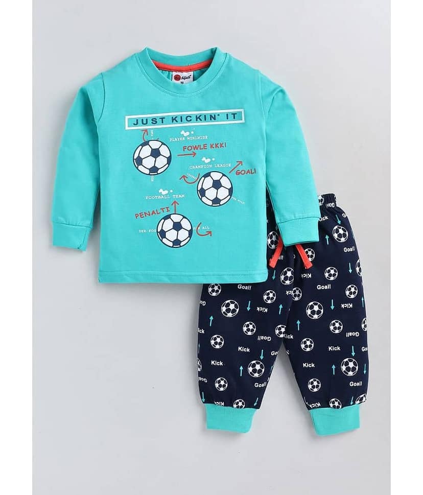 Mars Infiniti Pack of 1 Boys Cotton Blend T-Shirt & Trackpants Set ( Mustard )