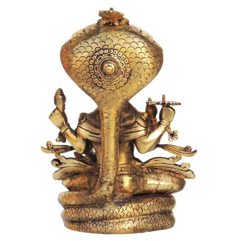 Brass Vishnu Ji Showpiece - Spiritual Home Temple Decor, Height : 11.1 Inch (BSMAS1293 C) view 3