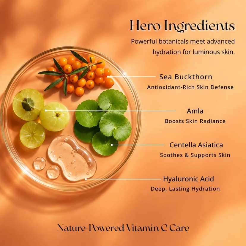 23U FOREVER Vitamin C Face Serum | With Vitamins C & E of Natural Origin | Antioxidant Brightening Serum for Timeless Glow | With Seabuckthorn & Centella Asiatica | Supports Skin Renewal | Lightweight, Non-Greasy | For Sensitive & All Skin Types | 30 ml view 3