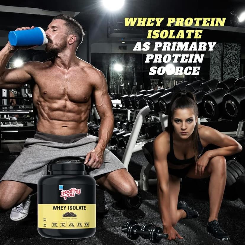 Healthy You Whey Isolate| 27g Protein, 5.7g Natural BCAA per 33g scoop| Lactose & Sugar-Free| Added Digestive Enzymes for Faster Absorption| Aids in Recovery & Builds Lean Muscles view 2