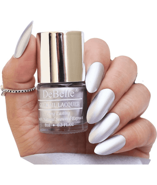 DeBelle Chrome Silver Metallic Nail Polish 8 ( Pack of 1 )
