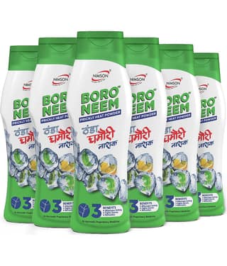 Nimson Boro Neem Cool Talcum Ghamori Nashak Prickly Heat Talc 600 gm Pack of 6
