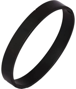 The Jewelbox Surgical Stainless Steel Matte Black Oval Macho Kada Bracelet