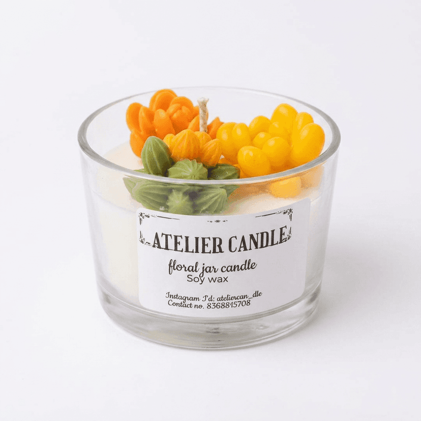 Floral jar Candle view 2