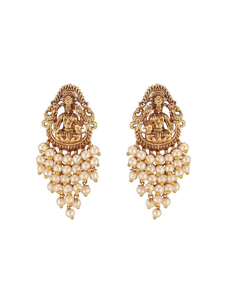 Gold Plated Pearl Beaded Haram Temple Lakshmiji Pendant Jewellery Set view 7