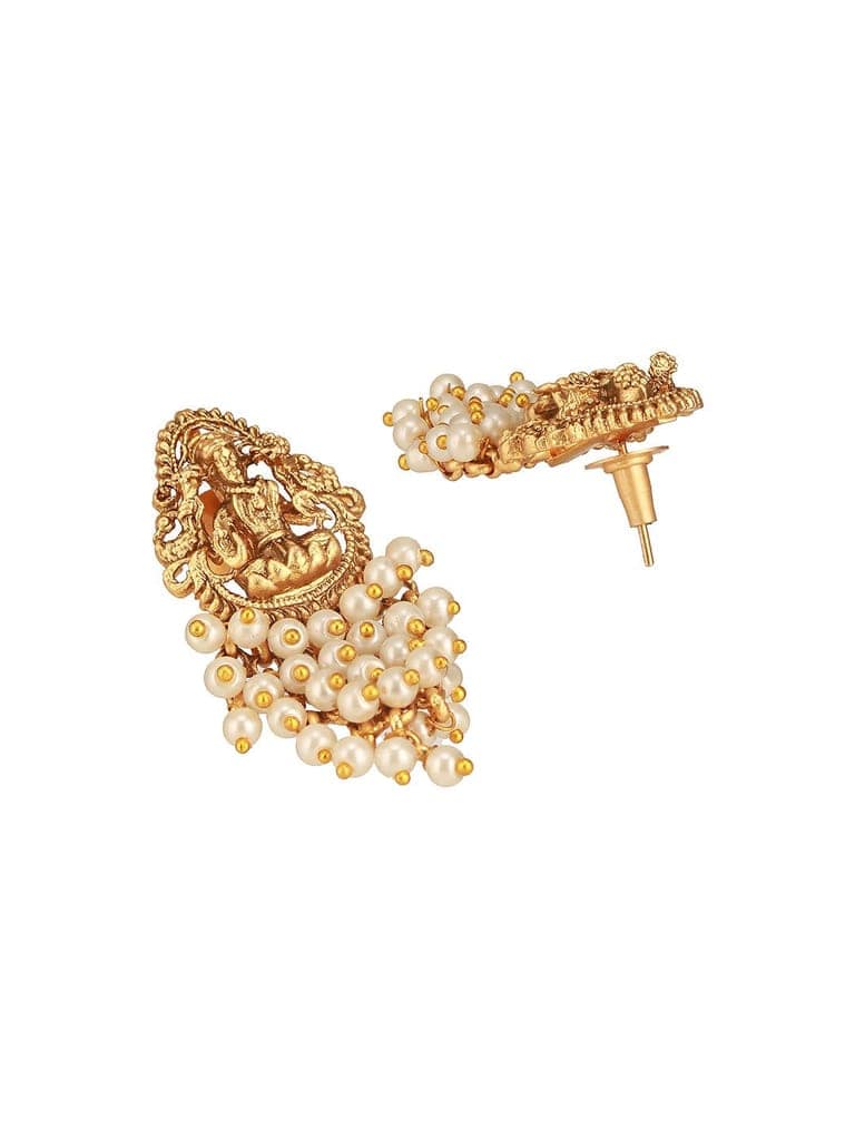Gold Plated Pearl Beaded Haram Temple Lakshmiji Pendant Jewellery Set view 8