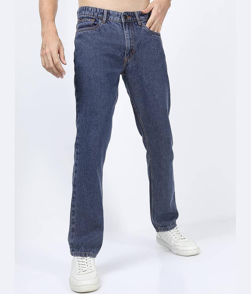 Highlander Straight Solid Men's Jeans - Blue ( Pack of 1 )