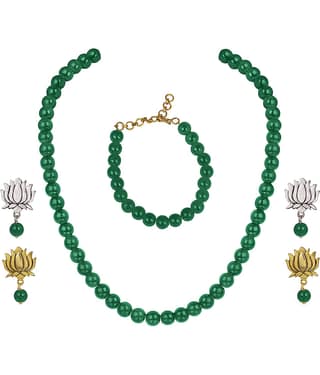 JFL - Jewellery For Less Green Contemporary/Fashion Necklace set Combo Princess