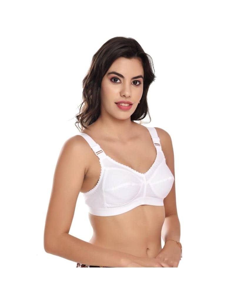 FASHION BONES Cotton Bra with Broad Straps for Heavy Bust Women and Teenage Girls - Wire Free, Non Padded, Maximum Support and Comfort Pack of 2 view 3