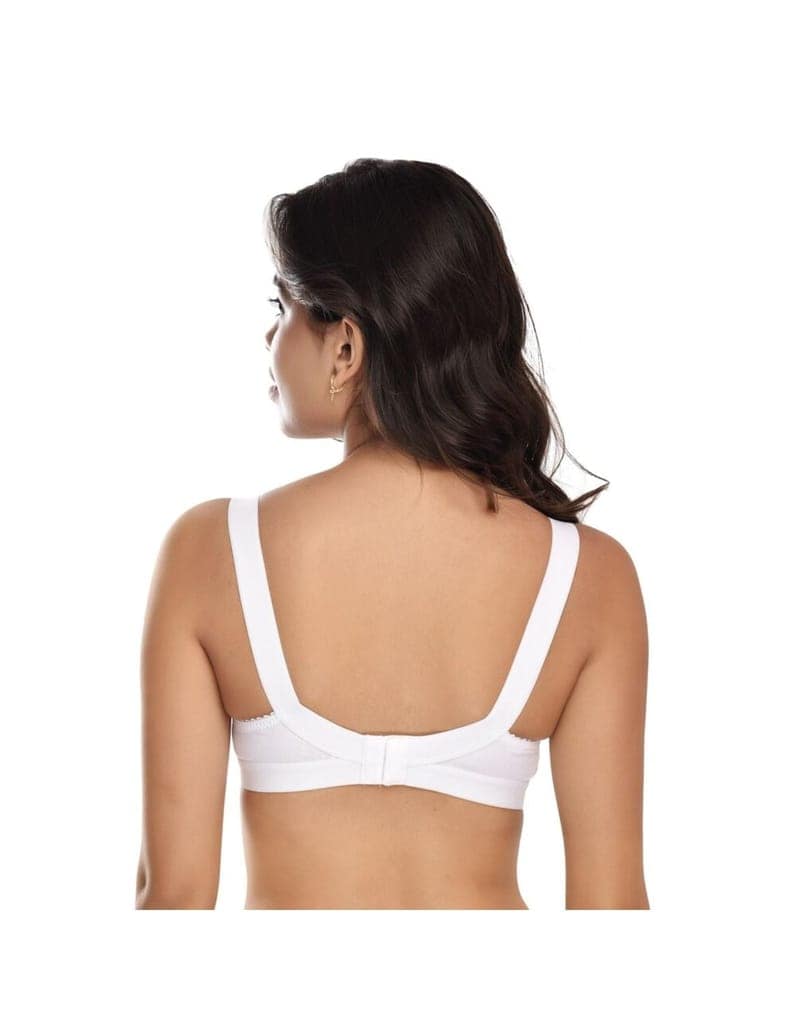 FASHION BONES Cotton Bra with Broad Straps for Heavy Bust Women and Teenage Girls - Wire Free, Non Padded, Maximum Support and Comfort Pack of 2 view 4
