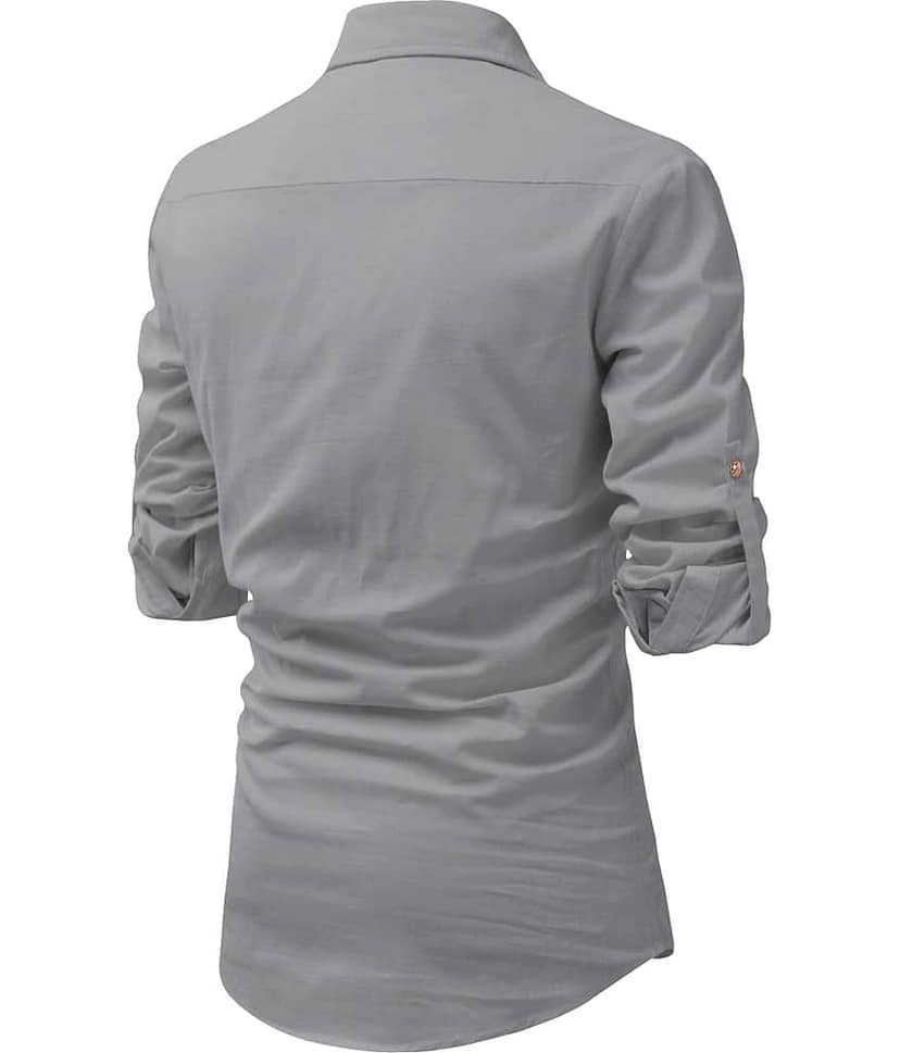 UNI VIBE Olive Cotton Blend Men's Shirt Style Kurta ( Pack of 1 ) view 2