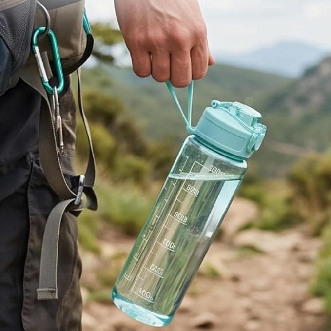 900 Ml Capacity Water Bottle Transparent Water Bottles with Time Marker Leak proof & break-proof view 2
