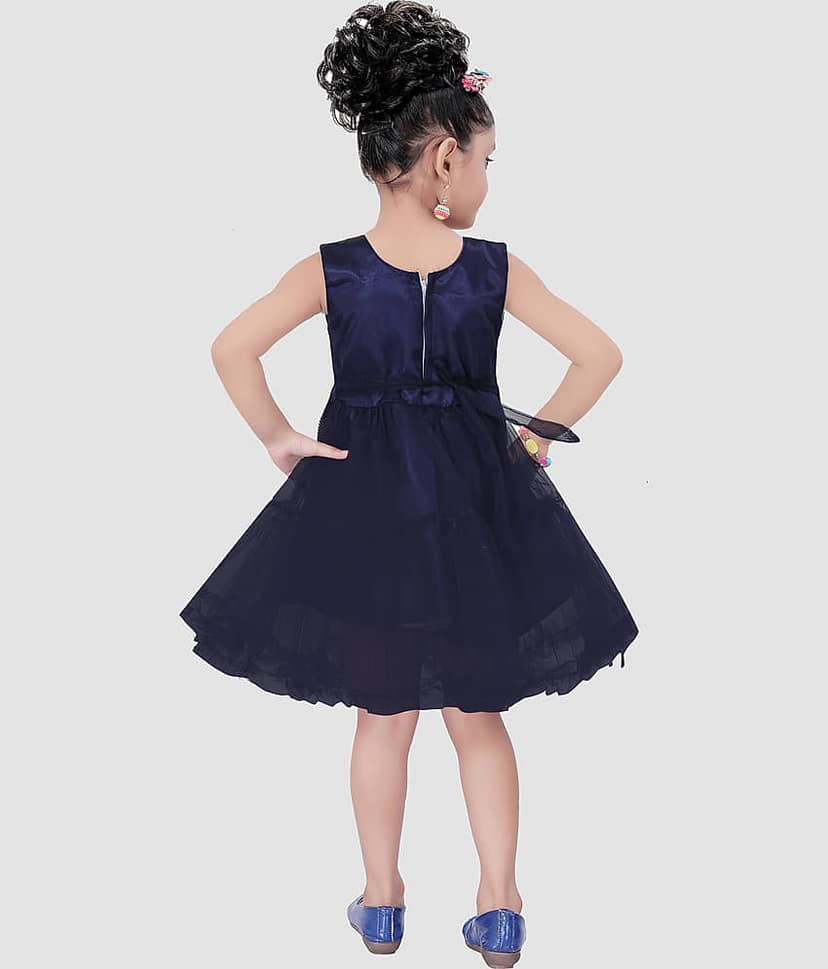 9stiches - Blue Net Girls Frock ( Pack of 1 ) view 2