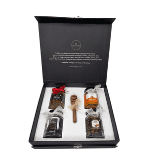 ELITE RESERVE LOCK BOX - (LAKADONG TURMERIC, GOLDEN WILD FOREST HONEY, CINNAMON STICKS, WHOLE BLACK PEPPER) - 500 gm - 4 glass jars - 80 g each and 1 wooden honey dipper