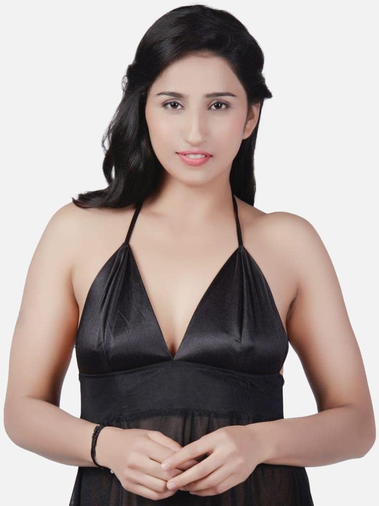 Sheer Net Hot Black Babydoll Bikini Night Dress for Honeymoon K13KK view 6
