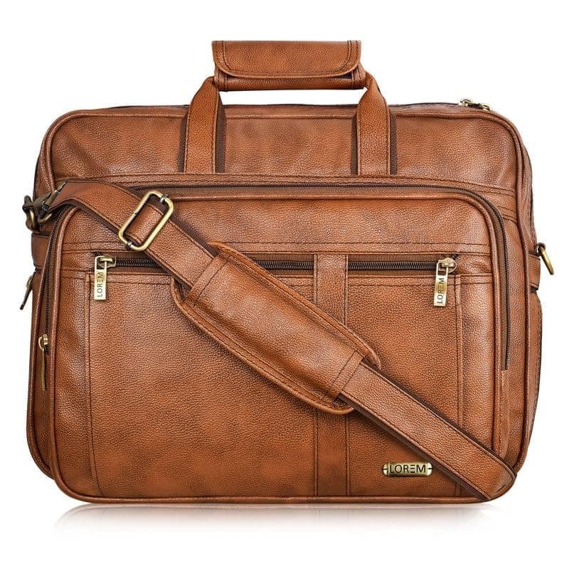 LOREM 28L Faux Leather Messenger Bag For Men-UF