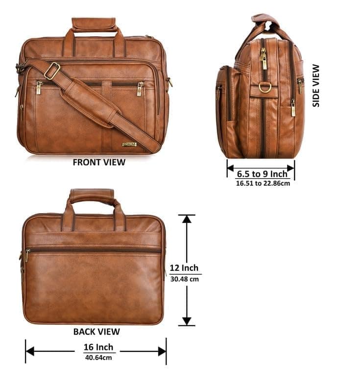 LOREM 28L Faux Leather Messenger Bag For Men-UF view 3