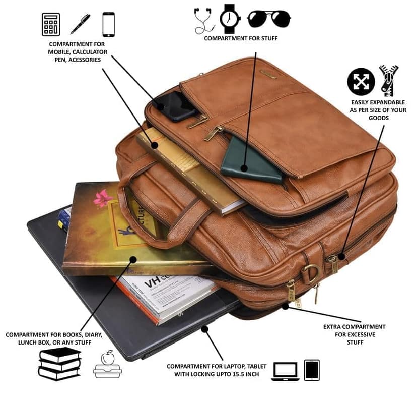 LOREM 28L Faux Leather Messenger Bag For Men-UF view 5