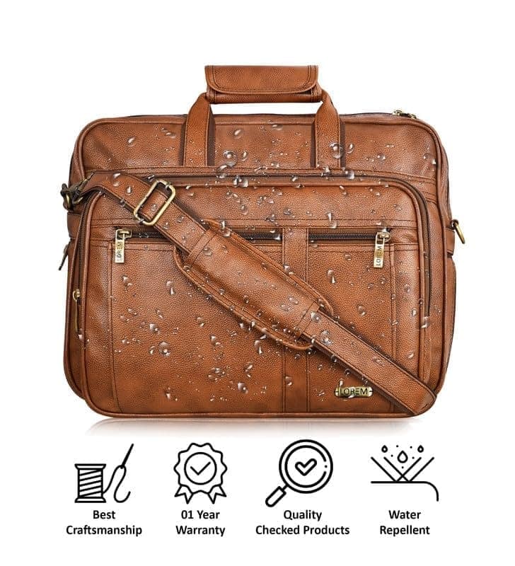 LOREM 28L Faux Leather Messenger Bag For Men-UF view 7