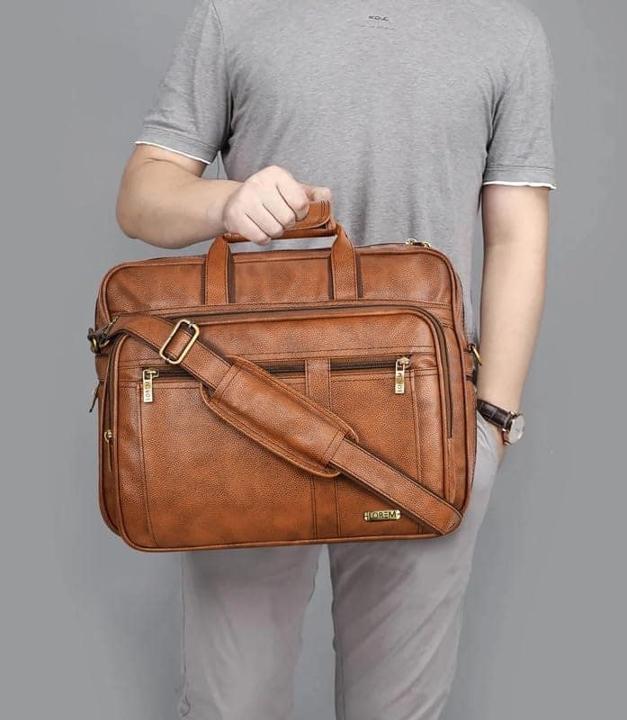 LOREM 28L Faux Leather Messenger Bag For Men-UF view 8