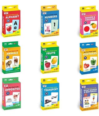 Little Berry My First Flash Cards for Kids (All-in-One Combo): Alphabets, Numbers, Shapes, Colours, Fruits, Vegetables, Animals, Transport, Opposites, Sight Words | 324 Cards | Learning Guide & Activities Included
