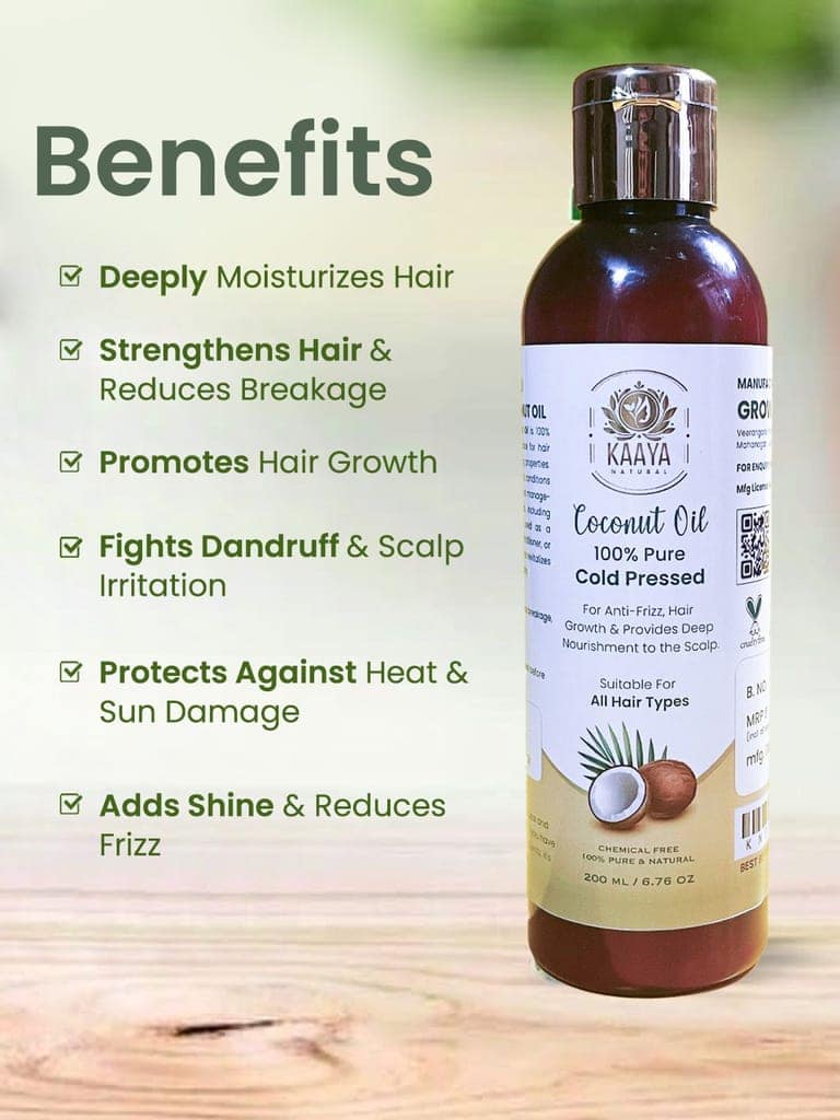 Kaaya Natural Cold Pressed Coconut Oil 200 ML view 3