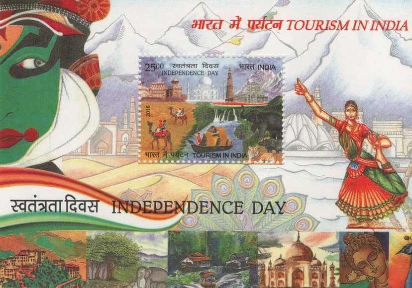 Shobhaphila's 2016 India Independence Day -Tourism in India Miniature Sheet( 15th Aug 2016)