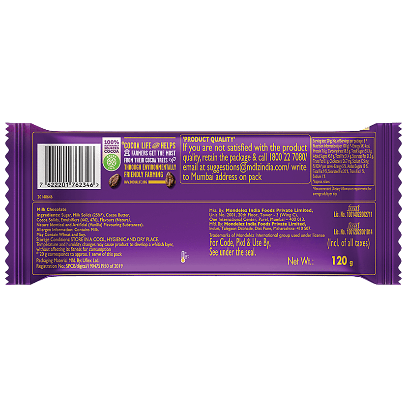 Cadbury Dairy Milk Silk Bubbly Chocolate Bar, 120 G view 3