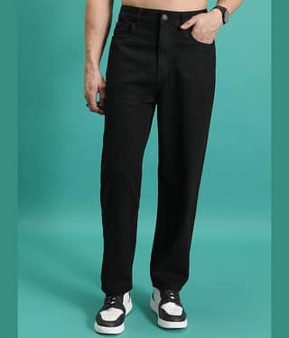 Highlander Relaxed Solid Men's Jeans - Black ( Pack of 1 )