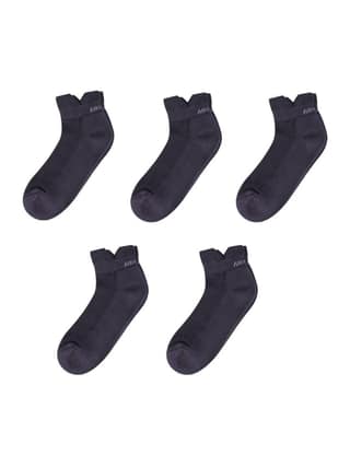 AirGarb Low Ankle Cotton Sneakers Socks for Men and Women: Comfortable Cushioning & Breathable Design Pack of 5 - TCA5A (Free Size) Ash
