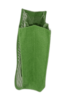 Green and White Striped Hand Embroidered Jute Bag view 5