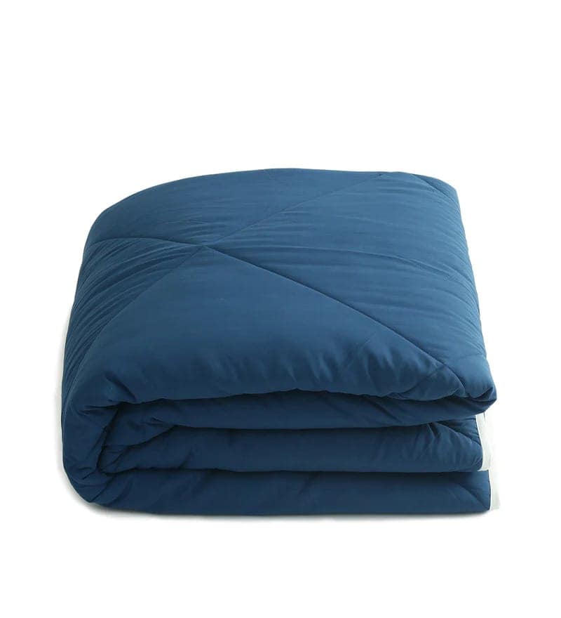 CoolBreeze All Weather /A/C Comforters Quilts blanket Reversible Royal blue and white By Orchid Homez 200GSM (254x244 cm) view 2