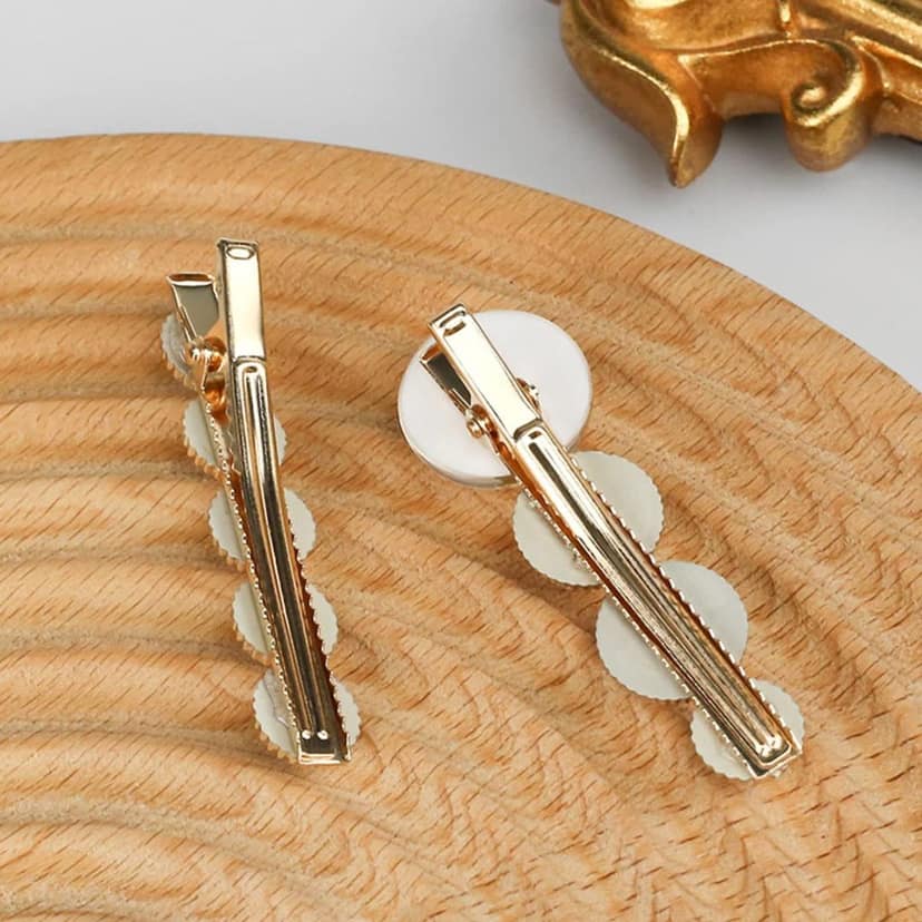 SBEAUTY Korean Fashion Style Pearl Rhinestone Metal Hair Clips Hair Pin Stylish Hair Accessories For Women's And Girls, Black And White 5 Count (Pack of 1) view 4