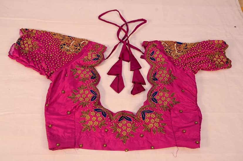 Pink Hand Embroidered Blouse