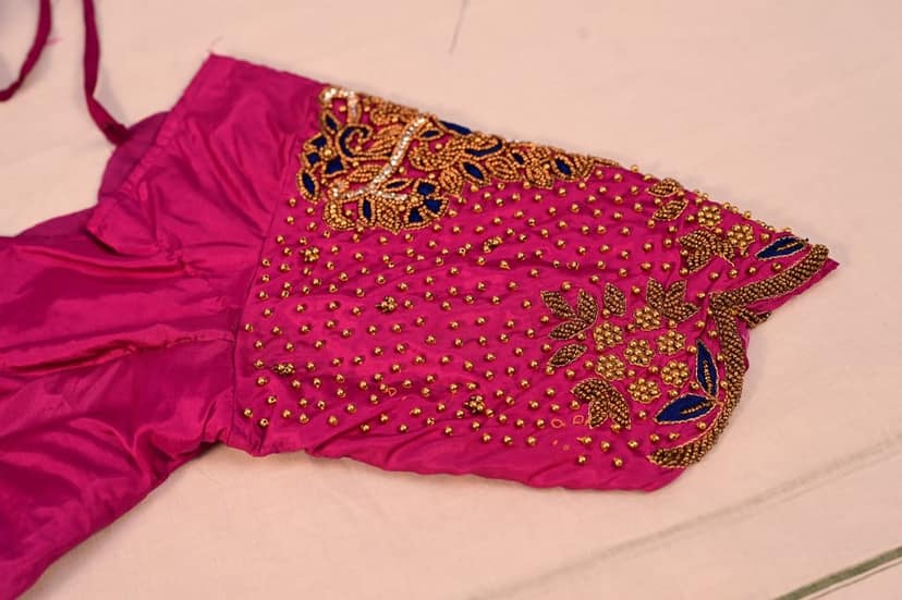 Pink Hand Embroidered Blouse view 2