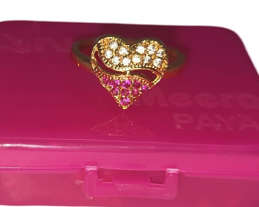 Gold Plated Cubic Zirconia Heart-Shaped Ring for Women view 4