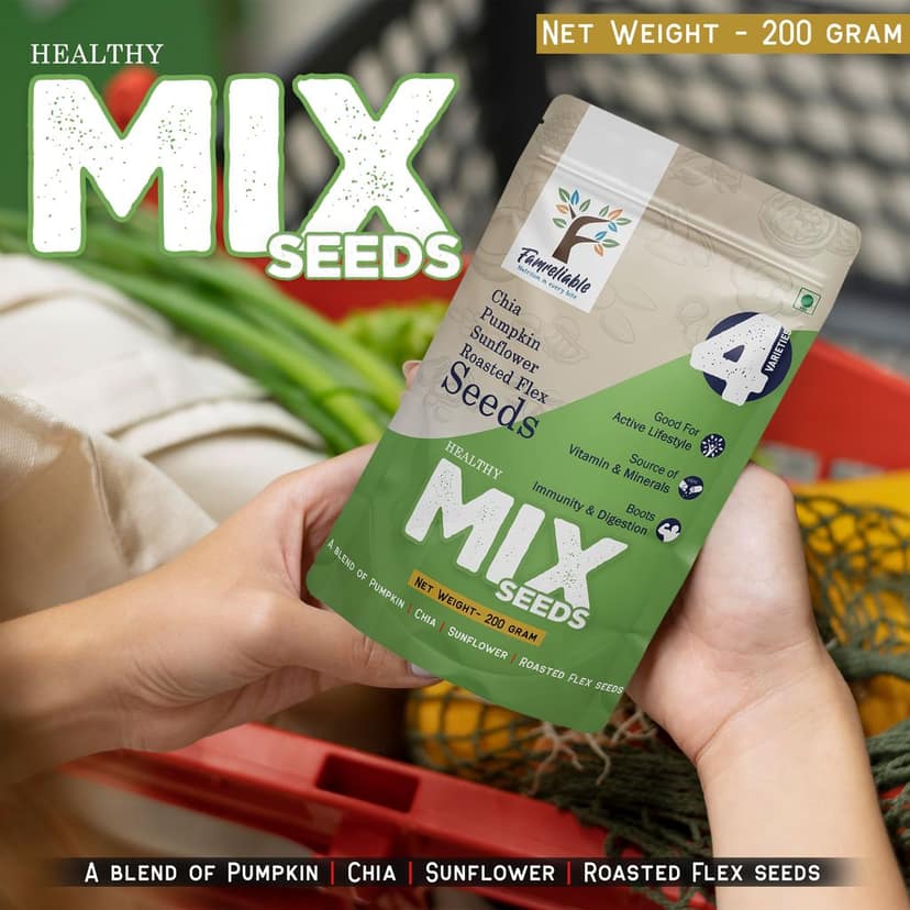Famreliable Ultimate Super Seed Mix 200g: Pumpkin, Chia, Sunflower & Flax 200g- The Powerhouse Snack Unleash Your Inner Vigor with Nature's Finest Seeds view 6
