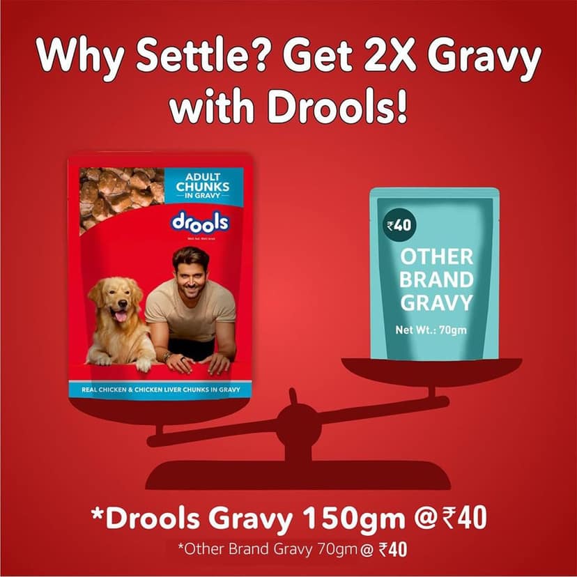 Drools Adult Wet Dog Food, Real Chicken and Chicken Liver Chunks in Gravy 0.9Kg (150g x6) view 7