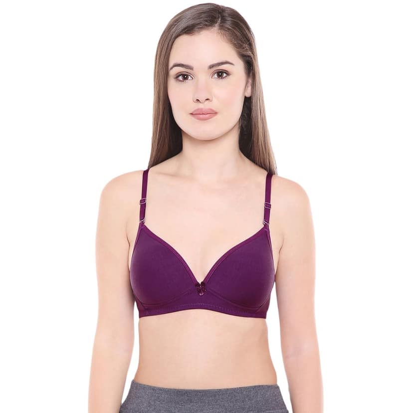 Bodycare Polycotton Padded Non wired Tshirt Bra-Pack of 3 view 2