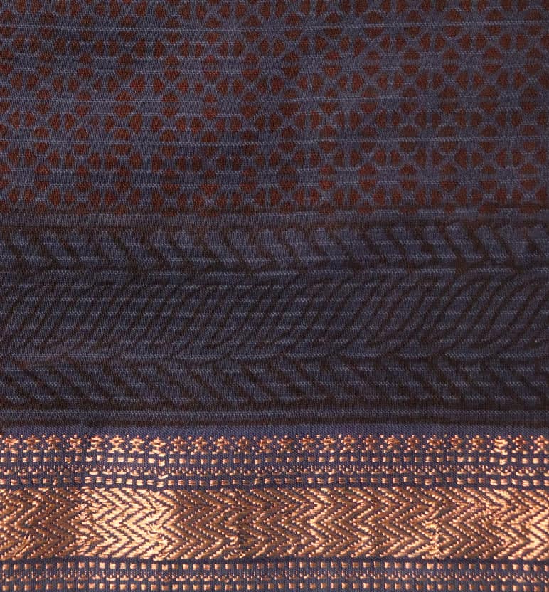 Bagh Print Maheshwari Cotton-Silk Saree – Hand Block Printed view 2