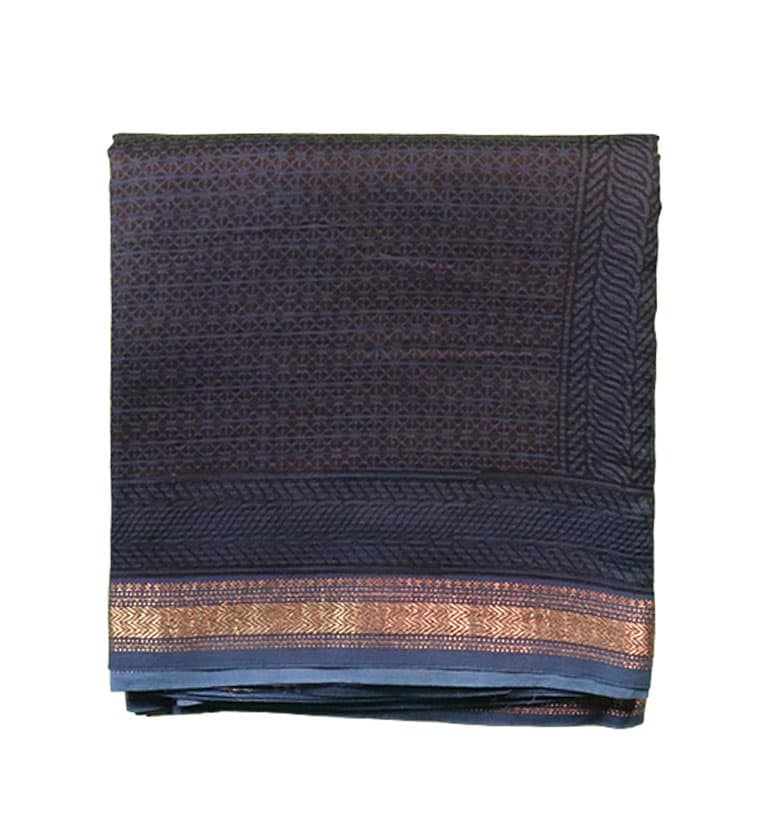 Bagh Print Maheshwari Cotton-Silk Saree – Hand Block Printed view 4