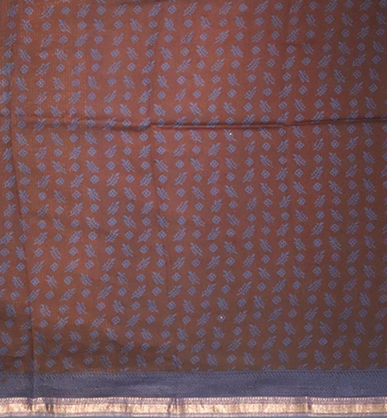 Bagh Print Maheshwari Cotton-Silk Saree – Hand Block Printed view 5
