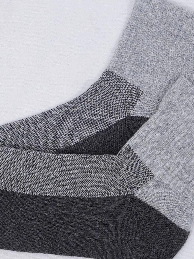 Cotton Ankle Socks for Men and Women - Grey/Dark Grey view 3