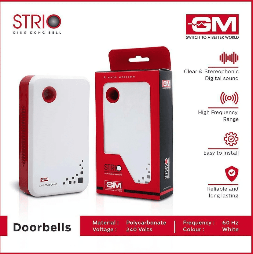 GM 4008 Strio Stereophonic Ding Dong Bell, White view 3