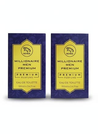 Red Vocal Millionaire Men Premium Perfume Eau De Toilette – 100ml Each | Bold, Luxurious & Long-Lasting Fragrance | Pack of 2