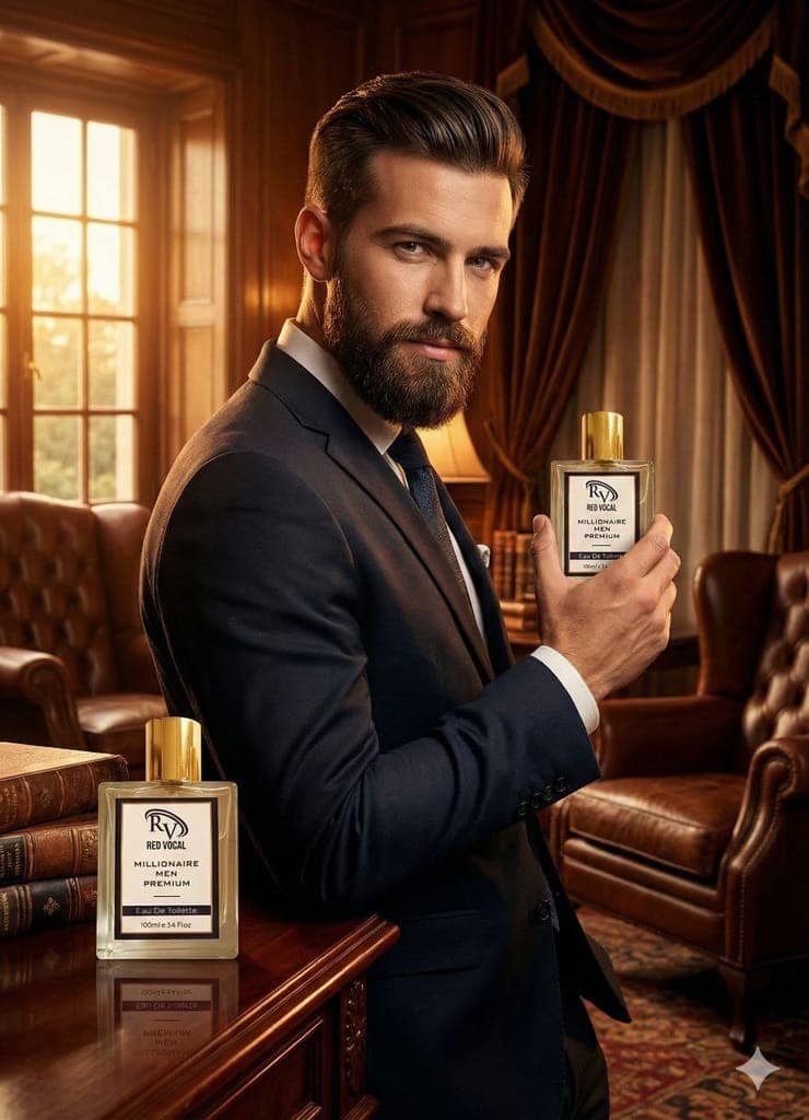 Red Vocal Millionaire Men Premium Perfume Eau De Toilette – 100ml Each | Bold, Luxurious & Long-Lasting Fragrance | Pack of 2 view 3