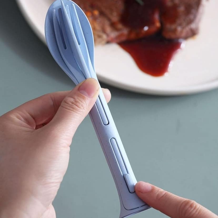 Reusable Cutlery Set – 3-in-1 Spoon Fork Knife view 3