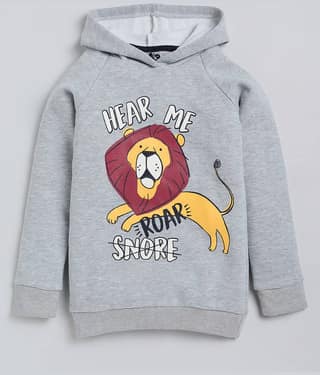 Lazy Shark Pack of 1 Boys Cotton Sweatshirt ( Gray )