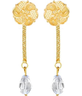 VIVASTRI Golden Drop Earrings ( Pack of 1 )